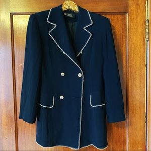 VINTAGE 80s GORGEOUS NAVY BLUE SAILOR BLAZER